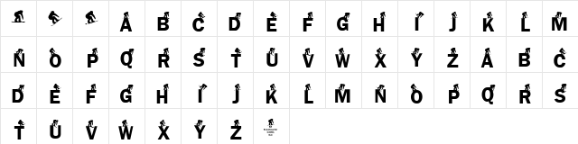 KR Snowboarder Regular font glyphpreview