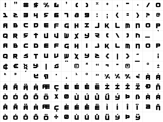 Moltors Regular font glyphpreview