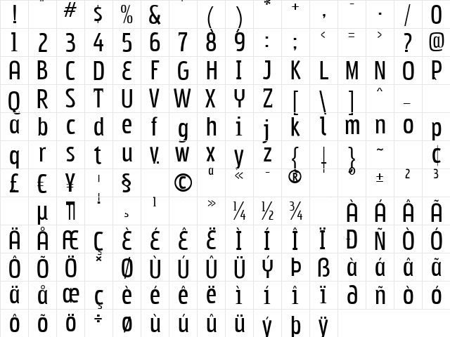 Subpear Regular font glyphpreview