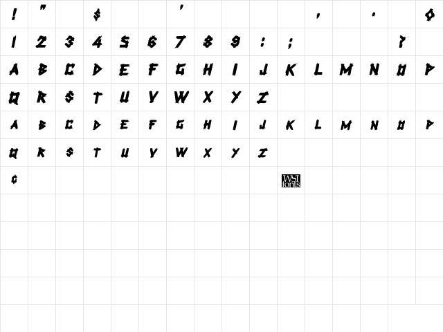 PlanksDisplayCaps Bold Italic font glyphpreview