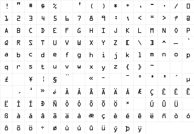 STALKER1 Regular font glyphpreview