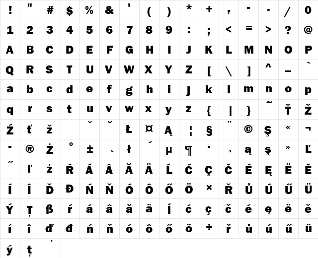 FranklinGotItcTEEHea Regular font glyphpreview