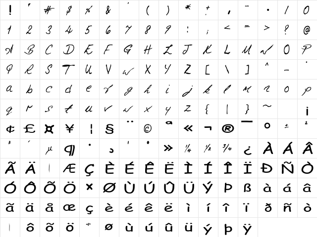 QESteveColes Regular font glyphpreview