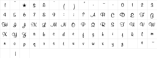 ROSERTAS Regular font glyphpreview