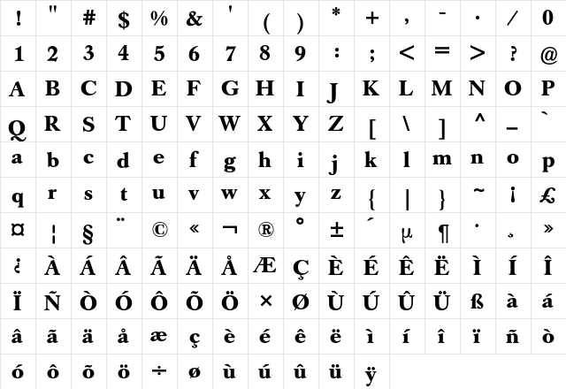 Caslon Buch BQ Regular font glyphpreview