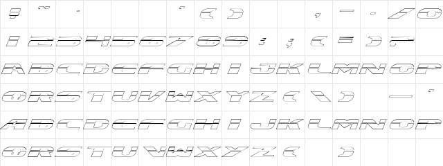 Excelerate Outline Expanded font glyphpreview