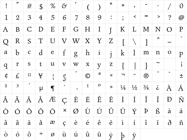 Figural Std Book font glyphpreview