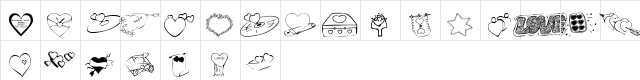 KR Valentines 2006 Seven Regular font glyphpreview