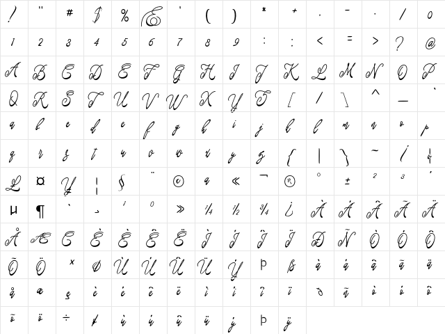 Fastter Regular font glyphpreview