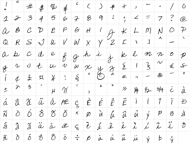FG Inez Regular font glyphpreview