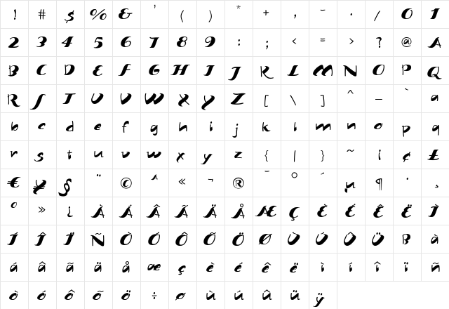Scirocco Regular font glyphpreview