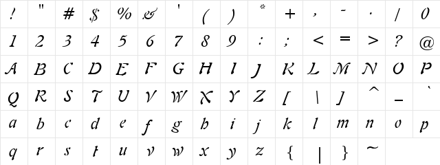 Deep Purple Regular font glyphpreview