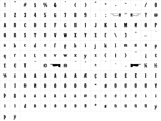 Turandot Regular font glyphpreview