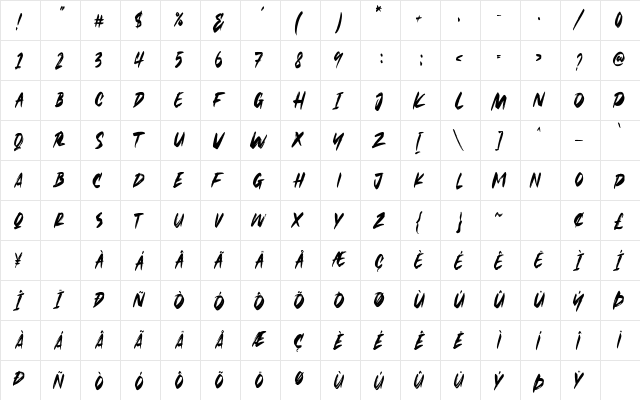 SERCEREZ Regular font glyphpreview
