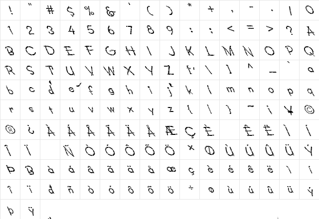 FZ JAZZY 34 CRACKED LEFTY Normal font glyphpreview
