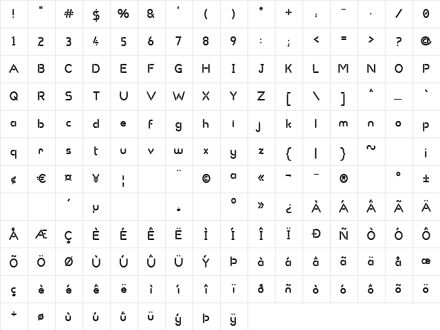 Um Sticks Regular font glyphpreview