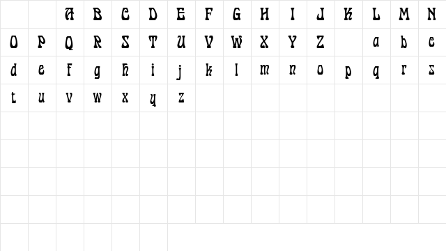 Pantagruel!" Regular font glyphpreview
