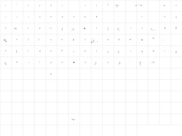 Anywhere Regular font glyphpreview