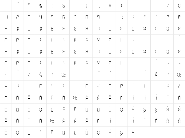 SF Digital Readout Light font glyphpreview