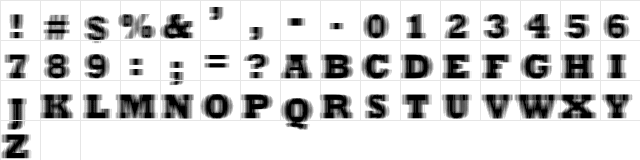 ExtraBlur Regular font glyphpreview