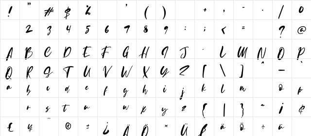 Evangeline Regular font glyphpreview