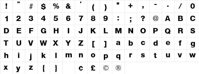 Stefa Display SSi Regular font glyphpreview