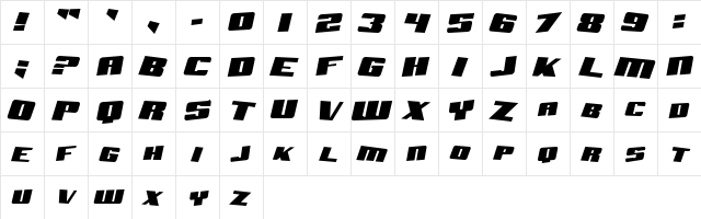 Aftershock Debris Solid Italic font glyphpreview