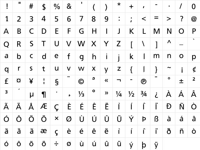 FreewayRoman1 Medium font glyphpreview