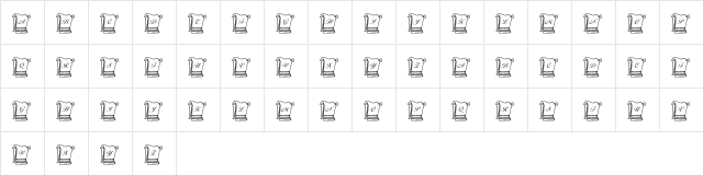 KR His N Hers Regular font glyphpreview