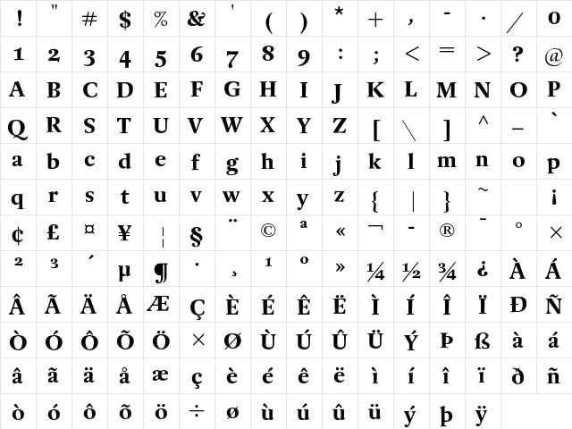 Buccardi Std Bold font glyphpreview