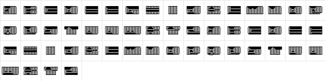 Turkish Hollow Regular font glyphpreview