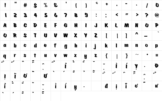 VfFree44 Regular font glyphpreview