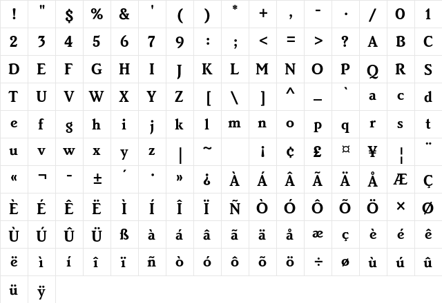 Brighton Std Bold font glyphpreview