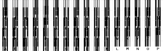 IDAHC39M Code 39 Barcode Regular font glyphpreview