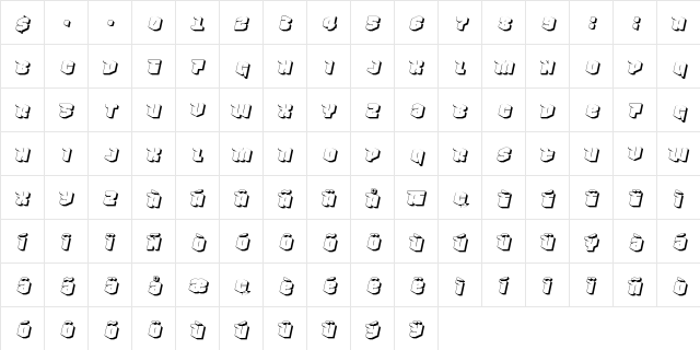 Nowy Geroy 4F Shadow Italic font glyphpreview