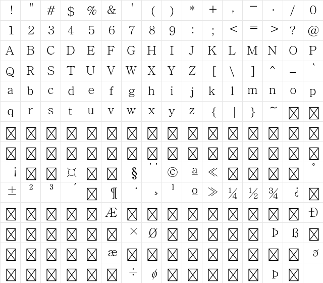 Adobe Myungjo Std M font glyphpreview