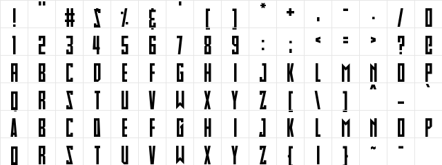 Slimbots Regular font glyphpreview