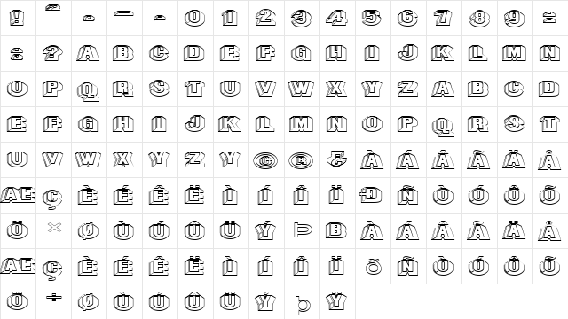 FZ UNIQUE 43 HOLLOW EX Normal font glyphpreview