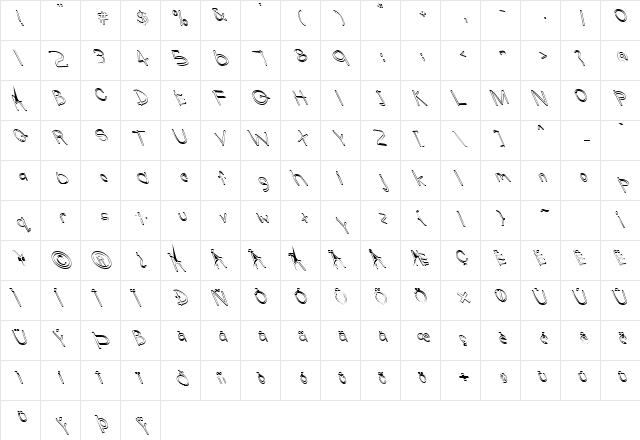 FZ HAND 22 HOLLOW LEFTY Normal font glyphpreview