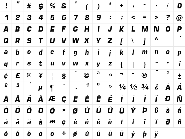 Square721 Dm Italic font glyphpreview