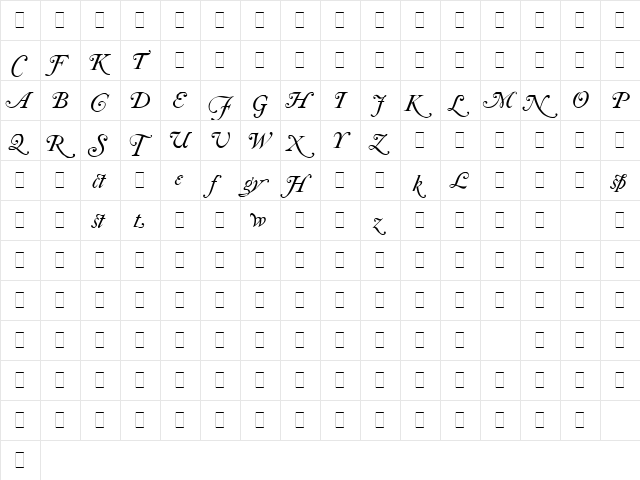 Caslon Italic Swashes LET Plain font glyphpreview