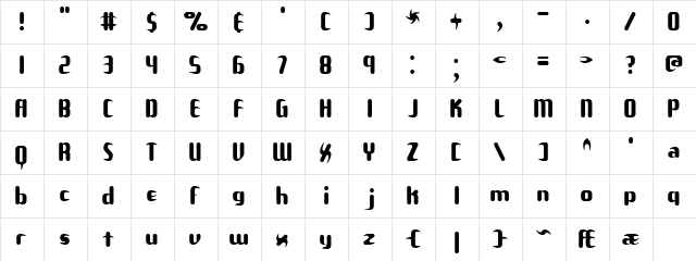 Unexplored Galaxies (BRK) Regular font glyphpreview