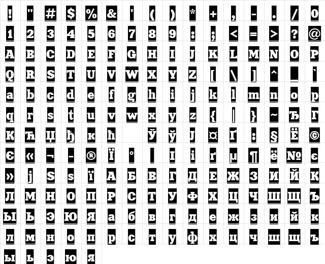 XeniaCameoCTT Regular font glyphpreview