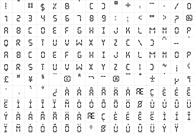 The Display St Regular font glyphpreview