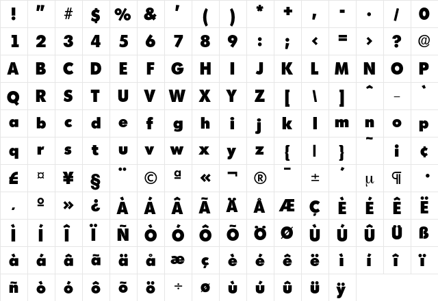 Montreal-Heavy Regular font glyphpreview