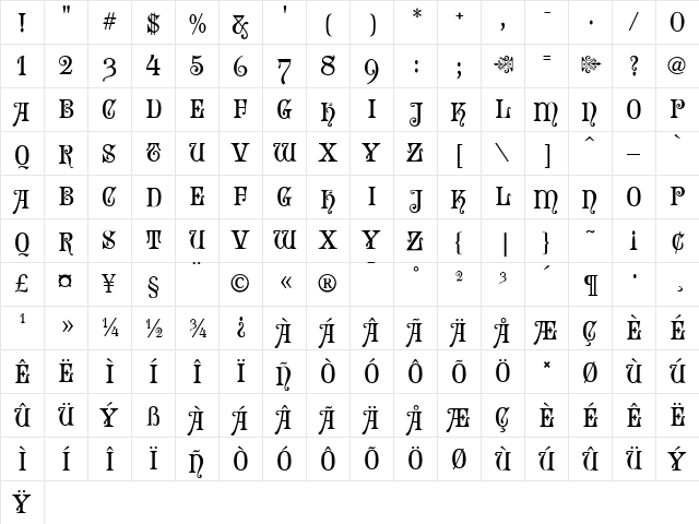 SophieMF Regular font glyphpreview