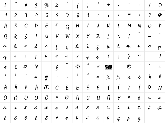 Minstrella Regular font glyphpreview