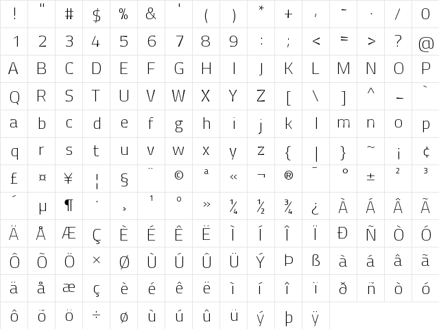 Antaro Regular font glyphpreview