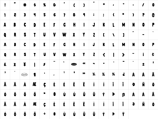 Mystery Mobile Regular font glyphpreview