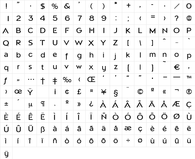 Napoli-Medium Regular font glyphpreview